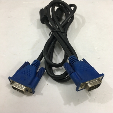 Cáp VGA Original HONTRON E246588 20276 Hàng Đi Theo Màn Hình Chất lượng Cao Đã Qua Sử Dụng Monitor Cable HD15 Male to Male VGA Resolution Up To 1920 x 1200 Black Length 1.5M
