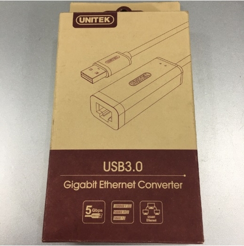 Cáp USB 3.0 to Lan 10/100/1000 Chính Hãng Unitek Y-3470BK Adapter Gigabit Network