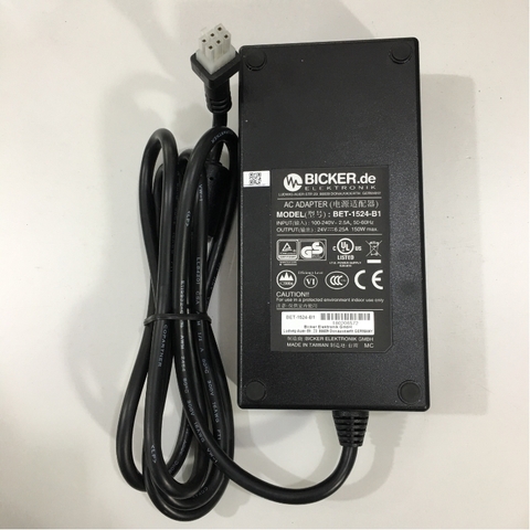 Adapter 24V 6.25A 150W Original BICKER BET-1524-B1 Connector Size 6 Pin ATX Molex