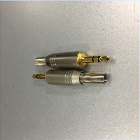 Rắc Hàn PRATT Jack 3.5mm 3 Pole Gold Plated Repair Headphone Jack Audio Connector Cable Diameter 5mm Gray