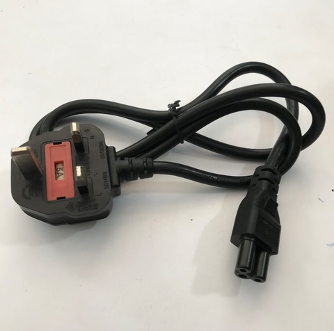 Dây Nguồn I-SHENG SP-62 IS-034 UK Chuẩn 3 Chấu Có Cầu Chì AC Power Cord BS1363 to C5 2.5A 250V 3X0.75mm Length 1M