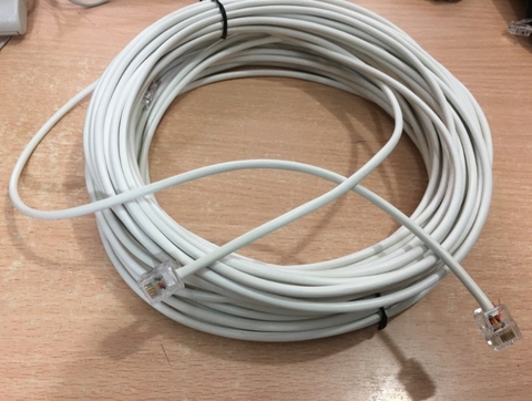 Dây Nhẩy Điện Thoại Bàn Telephone Patch Cord RJ11 4 Wire Cross Pinned Cable Length 10M