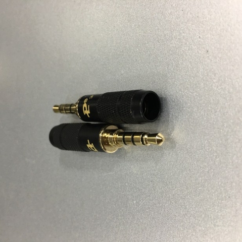 Rắc Hàn Pailiccs Jack 3.5mm 4 Pole Gold Plated Repair Headphone Jack Audio Connector Cable Diameter 6mm Black