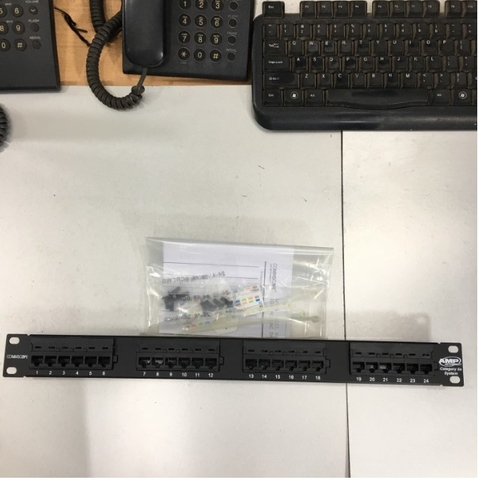 Thanh Trung Chuyển Đấu Nối Commscope AMP 0-0406330-1 24 Port Patch Panel CAT 5E UTP 1U