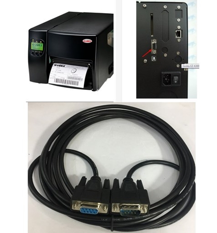 Cáp Máy In Mã Vạch Công Nghiệp GODEX EZ 6300 Plus DB9 Male to DB9 Female Cable PVC Black Length 3M