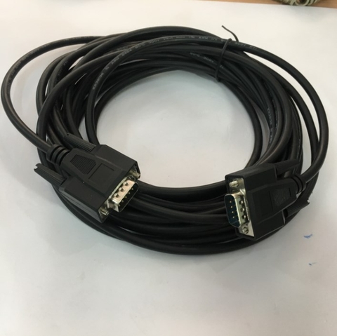 Cáp Cổng Com RS232 Hai Đầu Dương Dây Thẳng Chất Lượng Cao DB9 Extension Cable Straight Through RS232 DB9 Male to DB9 Male Black Length 7M