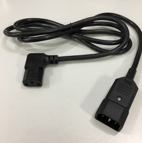 Dây Nguồn I-SHENG IS-17 Chữ L 90 Độ Vuông Sang Góc Trái PDU AC Power Cord IEC C14 to IEC C13 Left Angle 10A 250V 3x0.75mm² Length 1.8M