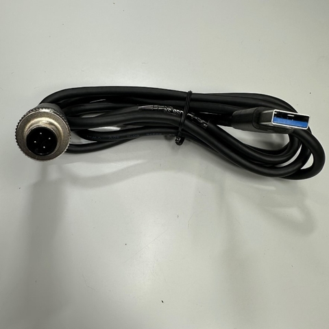 Cáp 1.8M 6ft USB 2.0 Male to M12 A-Code 4 Pin Male Connector Cable For Industrial Camera Extension Line M12 Adapter
