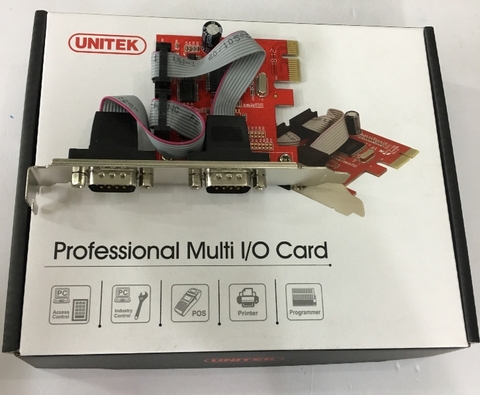 Card PCI Express Unitek Y-7504 2 Port RS232 Serial Com DB9 Chính Hãng Chipset ID Moschip MCS9922CV-11 For Computer Desktop Thiết Bị Y Tế Cân Điện Tử Máy Công Nghiệp CNC PLC