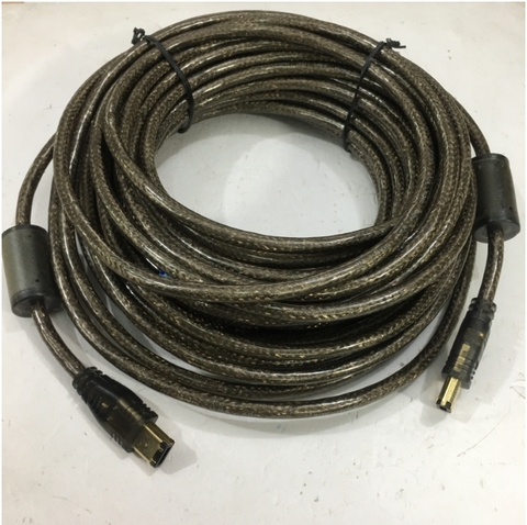 Cáp IEEE 1394a FireWire Cable 6 Pin to 6 Pin Hàng Chất Lượng Cao BFYD E318309 AWM STYLE 20276 80°C 30V VW-1 Tốc Độ Truyền Dữ Liệu Lên Tới 400Mb / giây Transparent black  Length 15M