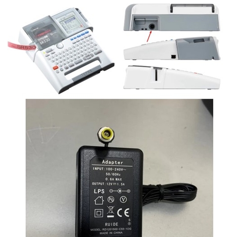 Adapter 12V 1.5A RUIDE Connector Size 5.0mm x 3.0mm For Máy In Nhãn Tepra Pro King Jim SR530 Tepra Pro Handheld Label Writer