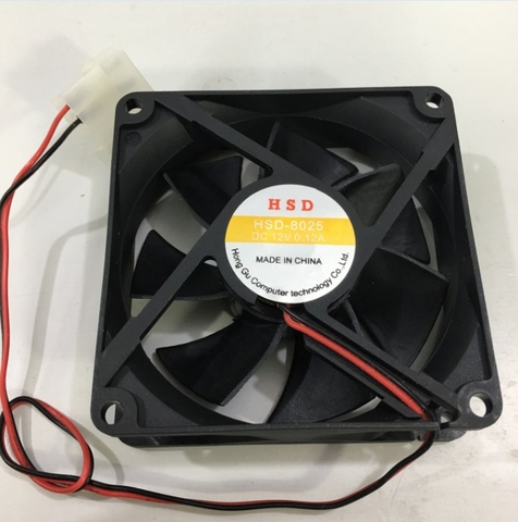 Fan HSD-8025 Cooler 80x80x25mm DC 12V 0.12A Connector 2Pin
