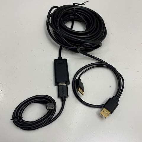 Cáp 10M 30ft USB 2.0 Active Extension Repeater Cable +  Cable USB 3.0 Type A to USB Type-C Dài 1M  Cable For Camera Hội Nghị Poly Studio Sound Bar
