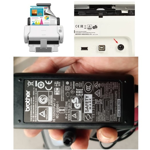 Adapter 24V 1.9A Brother LD1484001 Connector Size 6.5mm x 3.0mm For Scanner Brother ADS-2200 ADS-3100 Brother ScanNCut CM350H CM250 CM100DM CM550 CM550DX CM900 CM650