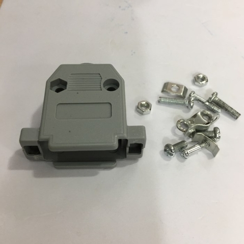 Vỏ Ốp Nhựa Bắt Vít Rắc D-SUB 15 Chân Hai Hàng DB15 Hood Plastic Connector Gray