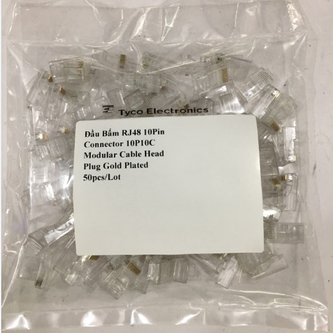 Đầu Bấm RJ48 10Pin Connector 10P10C Modular Cable Head Plug Gold Plated 50pcs/Lot