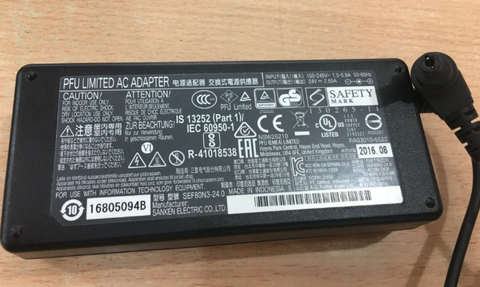 Adapter Original Fujitsu Scanner Fi-7160 Fi-6140 24V 2.65A IEC C5 Connector Size 5.5mm x 2.1mm