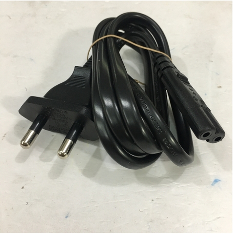 Dây Nguồn Số 8 I-SHENG SP-021A IS-033 Chuẩn 2 Chân Đầu Tròn AC Power Cord Schuko CEE7/16 Euro Plug to C7 2.5A 250V 2x0.75mm For Printer or Adapter Cable FLAT PVC Black Length 1M