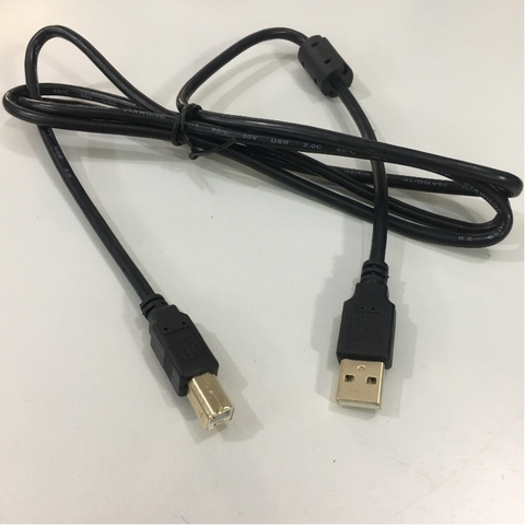 Cáp Máy In Mã Vạch Tem Nhãn Công Nghiệp Printer Original USB 2.0 Type A Male To Type B Male Cable For Printers Zebra TSC SATO Argox Datamax 28AWG Black Length 1.5M