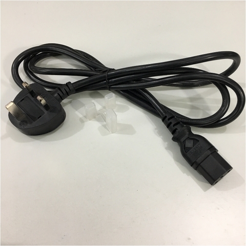 Dây Nguồn LINETEK BS-1363A LP-61L SL-60 UK Chuẩn 3 Chấu Có Cầu Chì AC Power Cord BS1363 to C13 10A 250V 3X1.0mm² For Thiết Bị Y Tế Thiết Bị Mạng Cisco Và Máy Chủ Black Length 1.8M