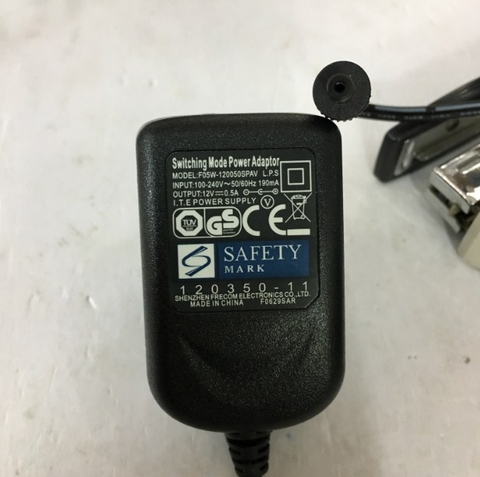 Adapter Original 12V 0.5A SHENZHEN F05W-120050SPAV Connector Size 3.5mm x 1.35mm