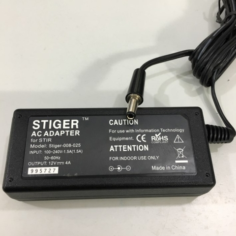 Bộ Chuyển Đổi Nguồn Adapter 12V 4A 48W Stiger-008-025 Connect Size 5.5mm x 2.5mm