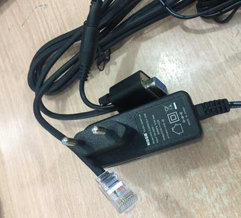 Bộ Cáp Cho Máy Quét Symbol Zebra Motorola RS232 Com To RJ50 10P10C 10Pin Và Adapter 5V 2.2A DC Power Supply For Barcode Scanner ZEBRA 2D  DS8108