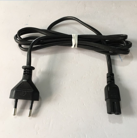 Dây Nguồn Số 8 Longwell LP-21 LS-7 Chuẩn 2 Chân Đầu Tròn AC Power Cord Schuko CEE7/16 Euro Plug to C7 2.5A 250V 2x0.75mm For Printer or Adapter Cable PVC Black Length 1.5M