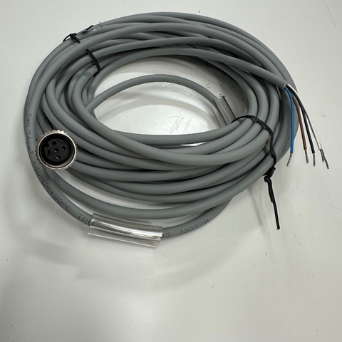 Cáp 10M 33ft ELCO CO12.5-10/P Cable Connector M12 5 Pin A-Code Female to 5 Core Open End Cable 5x0.34mm² Gray OD 5.5mm For I/O Industrial Power Cable