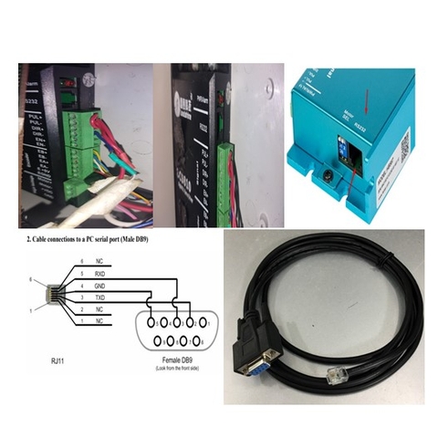 Cáp Kết Nối Truyền Thông RJ11 to RS232 DB9 Female 2M For Stepper Drive DM432C, DM442，DM556, DM856, 3DM683, AM882, DM1182, DM2282 Và Servo Drive DCS810, DCS810S, ACS306, ACS606, ACS806