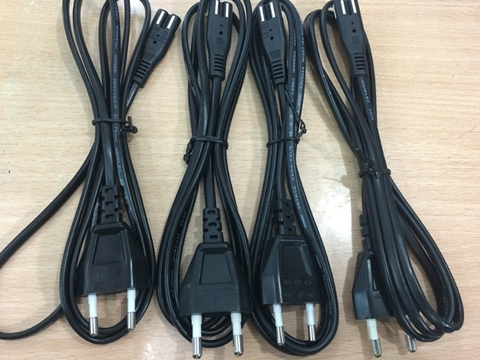 Dây Nguồn Số 8 UNIELEC UP-301K UC-202 Chuẩn 2 Chân Đầu Tròn AC Power Cord Schuko CEE7/16 Euro Plug to C7 2.5A 250V 2x0.75mm For Printer or Adapter Cable PVC Black Length 1.5M