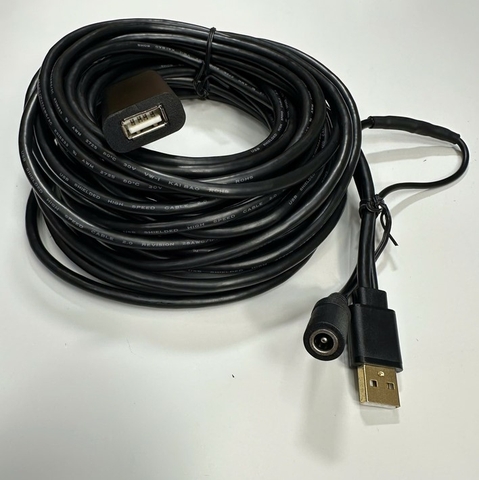 Cáp 10M 30ft USB 2.0 High Speed Type A Male to Female Active Extension Cable Black For Poly Studio USB Video Bar; Industrial Camera, PLC/HMI USB 2.0 Plug