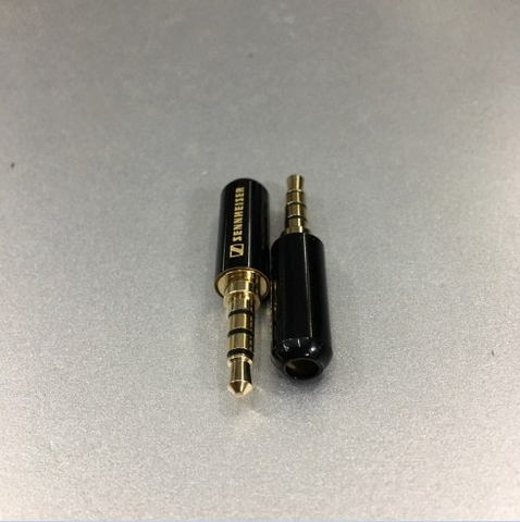 Rắc Hàn SENNHEISER Jack 3.5mm 4 Pole Gold Plated Repair Headphone Jack Audio Connector Cable Diameter 4mm Black