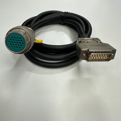 Cáp 2M 6.5ft JAE Electronics Circular Connector 25-24S 24 Pin Female to DB15 Female For Power and Signal I/O Cable