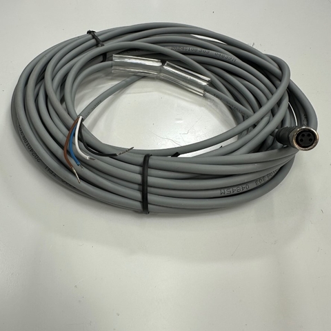 Cáp 10M 33ft ELCO CO8.4-10/P Cable Connector M8 A-Code 4 Pin Female to 4 Core Open End 24AWG 4x0.25mm² Gray OD 4.6mm For I/O Industrial Power Cable