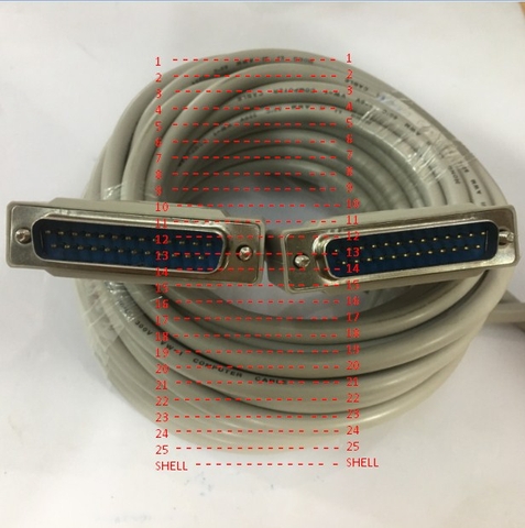 Cáp Kết Nối Cổng LPT Parallel 1284 Dương Dương Chuẩn Song Song Nối Tiếp DB25 Male to DB25 Male Serial Cable Grey Length 10M