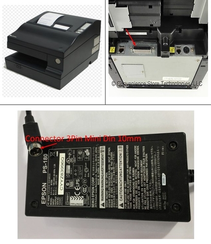 Adapter 24V 2A 48W Original EPSON PS-180 M59A For Máy In Hóa Đơn Epson TM-U675 Connector 3Pin Mini Din 10mm