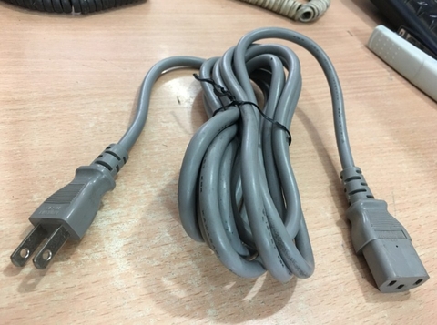 Dây nguồn KAWASAKI KP-210 KS-16B NEMA 1-15P to C13 AC Power Cord 7A 125V 3X0.75mm 18AWG Grey Length 3.1M