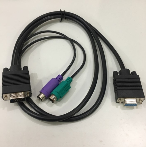 Cáp Điều Khiển KVM Switch Cable 3 in 1 VGA Male 2 PS2 Male to VGA Female Length 1.5M