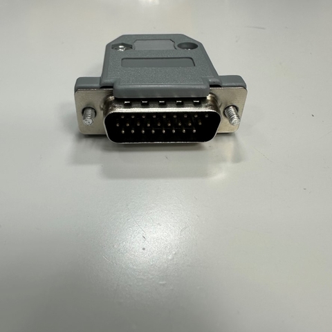 Đầu Jack DB26 26 Pin Male 3 Rows D-Sub Connector Plastic Hood Cover Backshell Solder Type Nickel 26 Way For Industrial Servo Motor, Interface I/O Control, Data Signal and Power Cable