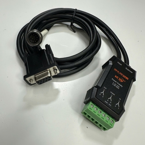 Cáp 1.1M 3.7ft ICWN-RS232IOP-2MB Cable M12 12 Pin A-Code Male + DB9 Female with ICW Module Terminal For CW ICW70SR Barcode Reader RS232 I/O Communication