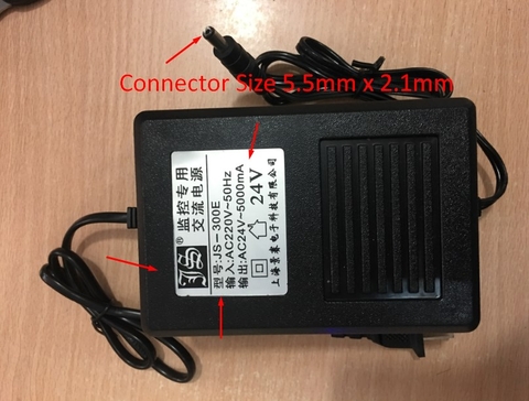 Adapter AC To AC 24V 5A 120W Jingsai JS-300E For CCTV Cameras And Camera AHD Speed Dome PTZ Camera Connector Size 5.5mm x 2.1mm