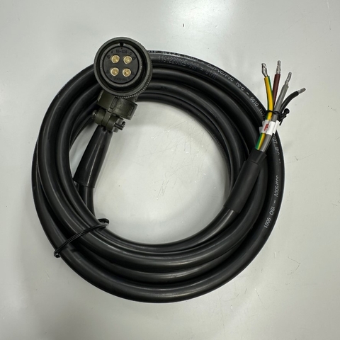 Cáp 15M 50ft OEM Thay Thế JZSP-CVMCA12-15-E Yaskawa SGMGV Series 1.3kW Đến 1.8kW Servo Motor Power Cable Connector YONGJIN 18-10S 4 Pin Female to 4 Core Open End