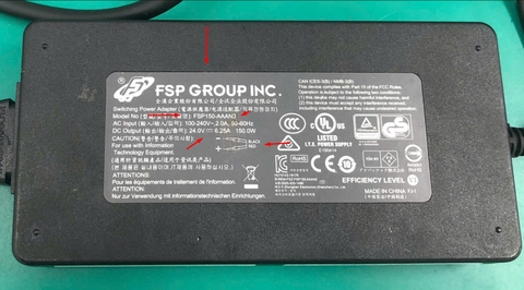Adapter 24V 6.25A 150W FSP GROUP INC FSP150-AAAN3 Switching Power Supply DC Connector Cable 2 Wire to Bare Wire Open End For Máy Tính Công Nghiệp Advantech