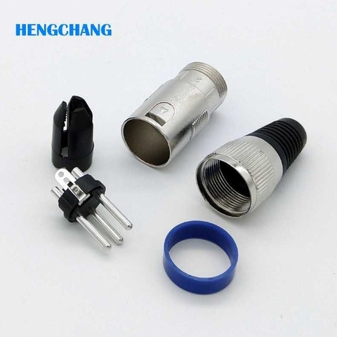 Rắc Hàn Brand OEM Jack CANON 3 Pin Male XLR Microphone Mic Âm Thanh Kết Nối Karaoke Mono Connector Cable Diameter 7mm Silve