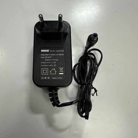 Adapter 12V 1.5A 18W MOSO Connector Tip Size 5.5mm x 2.5mm