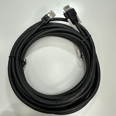 Cáp 5M 17ft GigE CAT6A S/STP PoE Power Ethernet RJ45 Screw Locking Cable Industrial Camera 4Px26AWG TAIYO E176097 80℃ 30V VW-1 For Basler Cognex CCD GigE Industrial Vision Camera