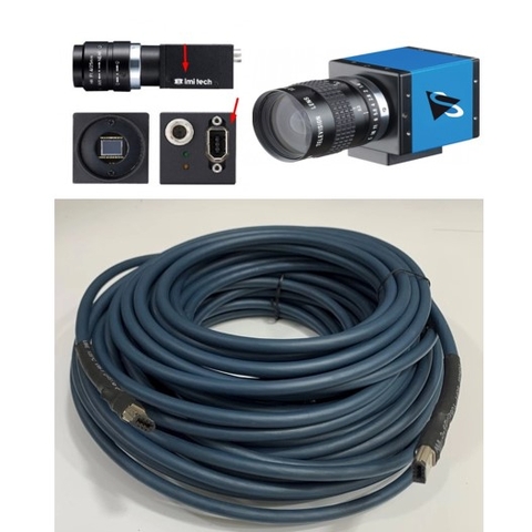 Cáp IF-MIDAPC-10-PAC Dài 10M Industrial IEEE 1394 Firewire Cable 1394A 6Pin to 6Pin For Industrial Camera IMI TECH IMC-11 FT IMC-15FT, IMAGINGSOURCE Camera