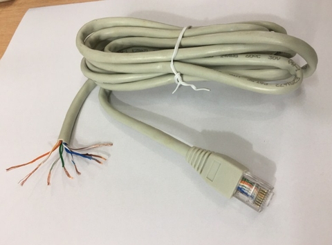 Cáp Đấu Code E251672 24AWM 2835 60°C 30V VW-1 Cat5e UTP RJ45 Male to 8 Wire Grey Length 2M