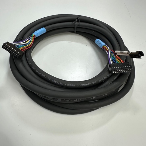Cáp 5M 17ft Cable Round Connector IDC 20 Pin Female to Female Pitch 2.54mm + Connector JST SM 2 Pin Male Pitch 2.54mm Cable IMOTPEV-S 30C x 24AWG(0.22SQ) E211405 105°C 300V Black OD 10mm